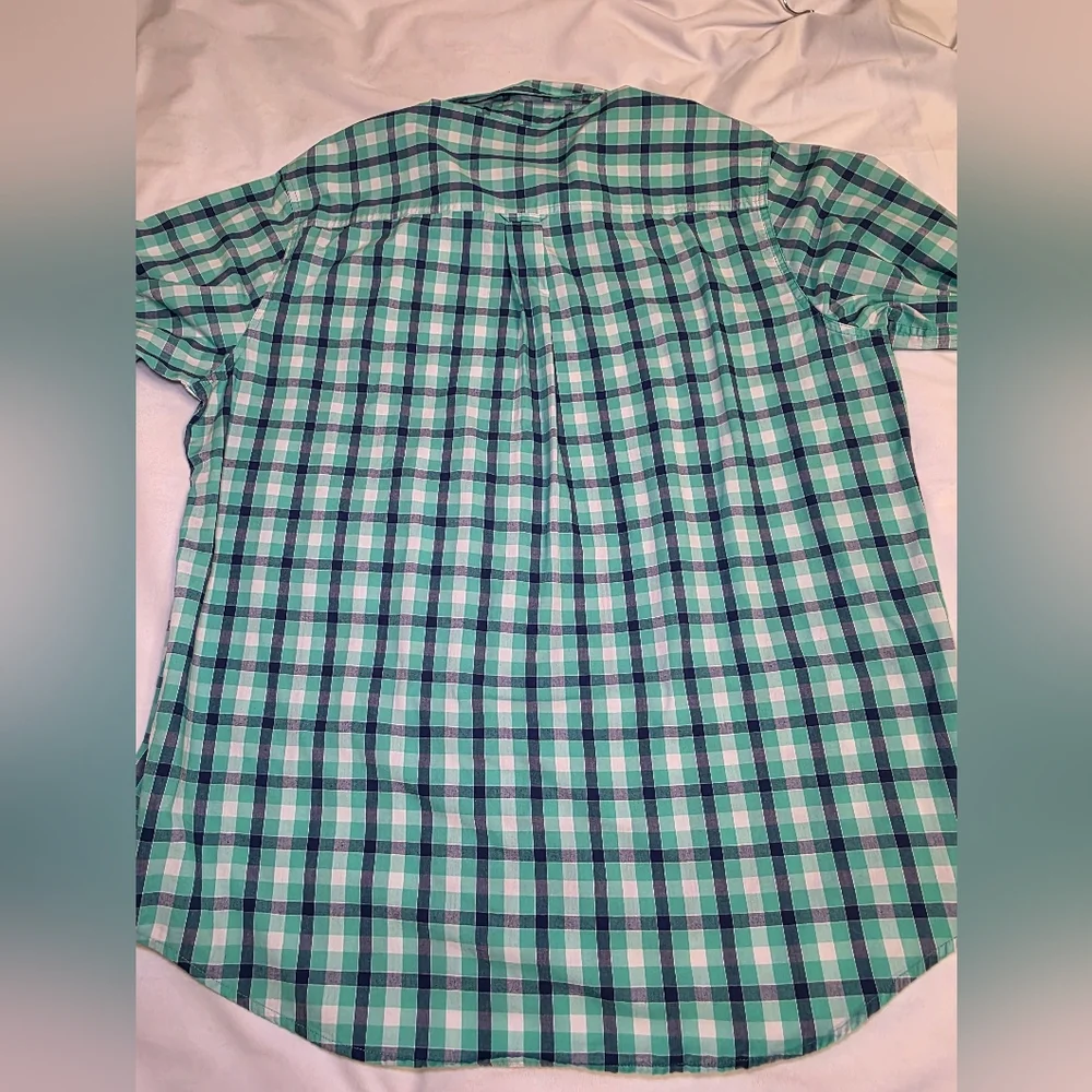 Chaps Long Sleeve Button Down Sunset Green Plaid Shirt- Men's Size XLT